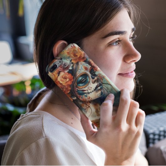 Levendige Waterverf Dia de los Muertos Catrina Case-Mate iPhone Case