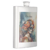 Levendige Waterverf Dia de los Muertos Catrina Flacon (Rechts)