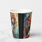 Levendige Waterverf Dia de los Muertos Catrina Papieren Bekers (Rechts)