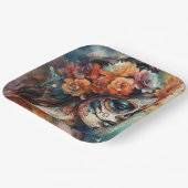 Levendige Waterverf Dia de los Muertos Catrina Papieren Bordje (Gebogen)