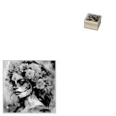 Levendige Waterverf Dia de los Muertos Catrina Rubberstempel (Gestempeld)