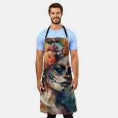 Levendige Waterverf Dia de los Muertos Catrina Schort (Gedragen)