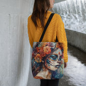 Levendige Waterverf Dia de los Muertos Catrina Tote Bag