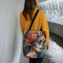 Levendige Waterverf Dia de los Muertos Catrina
