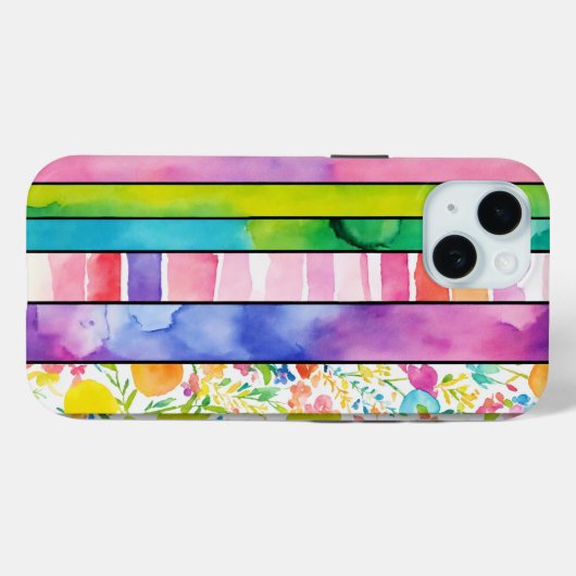 Levendige Waterverf Digitale Papers voor Case-Mate iPhone Case (Achterkant (horizontaal))