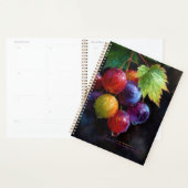 Levendige Waterverf Druiven en Dauwdruppels Planner (Display)