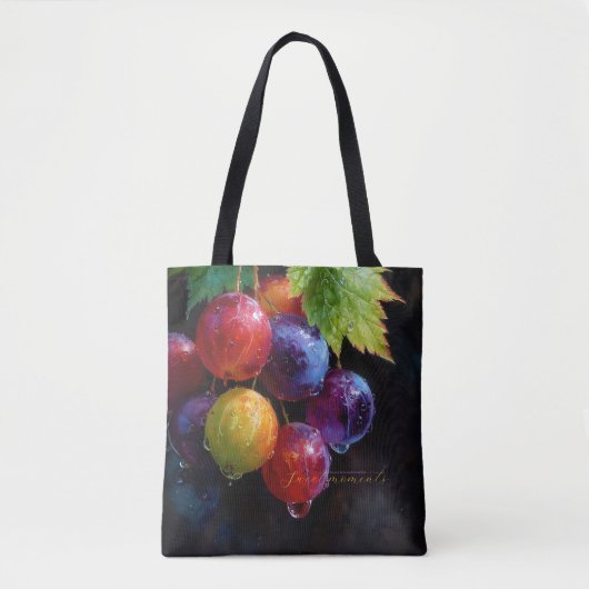 Levendige Waterverf Druiven en Dauwdruppels Tote Bag (Voorkant)
