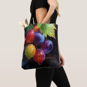 Levendige Waterverf Druiven en Dauwdruppels Tote Bag (Dichtbij)