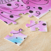 Levendige Waterverf en Ink Doodle Blossoms Legpuzzel (Zijkant)