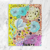 Levendige Waterverf en Ink Doodle Blossoms Legpuzzel