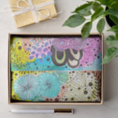 Levendige Waterverf en Ink Doodle Blossoms Tissuepapier (Geschenk)