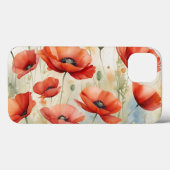 Levendige Waterverf Field of Wild Poppies in Fiery Case-Mate iPhone Case (Achterkant (horizontaal))