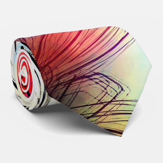  levendige waterverf Floral abstract Stropdas (Opgerold)