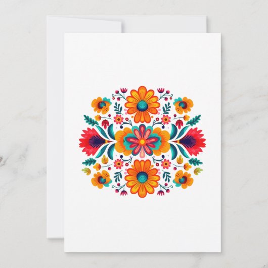 Levendige Waterverf Floral Fiesta bruiloft Kaart (Achterkant)
