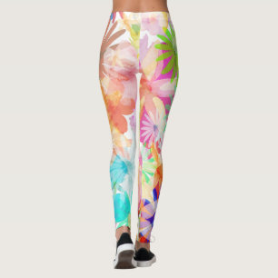 Levendige Waterverf Floral Symphony Leggings
