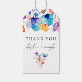 Levendige Waterverf Florals Gift Label Cadeaulabel