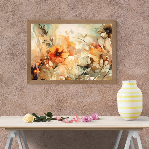Levendige Waterverf Flowers Foto Afdruk
