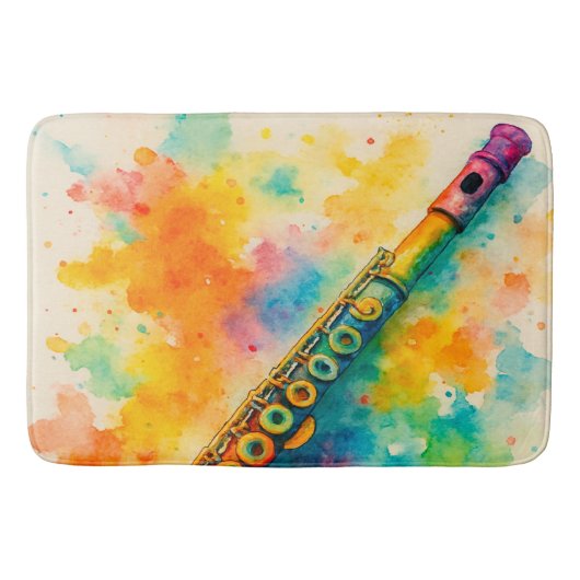 Levendige Waterverf fluit Badmat (Voorkant)