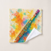 Levendige Waterverf Fluit Custom Bad Handdoek (Wasdoekje)