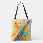 Levendige Waterverf Fluit Custom Tote Bag (Achterkant)
