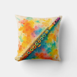 Levendige Waterverf fluit Kussen