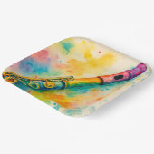 Levendige Waterverf fluit Papieren Bordje (Gebogen)