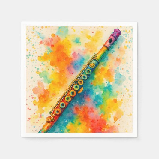 Levendige Waterverf fluit Servet (Voorkant)