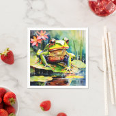 Levendige Waterverf Frog Servet (Insitu)