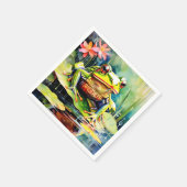 Levendige Waterverf Frog Servet (Hoek)