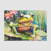 Levendige Waterverf Frog Tissuepapier (Voorkant)