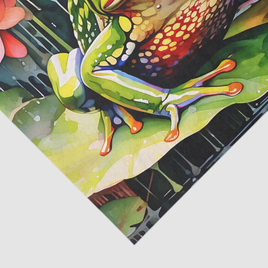 Levendige Waterverf Frog Tissuepapier (Detail)
