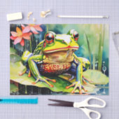 Levendige Waterverf Frog Tissuepapier (Craft)