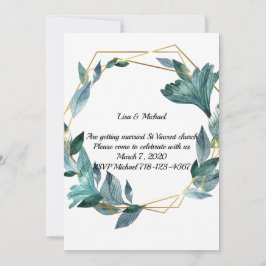 Levendige Waterverf-gekapte lederen bruiloft Kaart