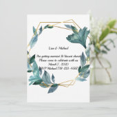 Levendige Waterverf-gekapte lederen bruiloft Kaart (Staand voorkant)