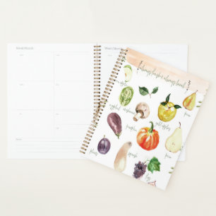 Levendige Waterverf groenten en fruit Planner