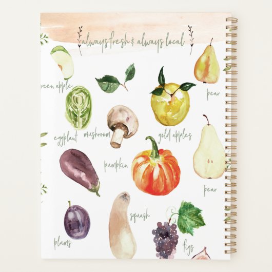 Levendige Waterverf groenten en fruit Planner (Achterkant)