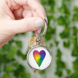 Levendige Waterverf Hart "Liefde" Sleutelhanger