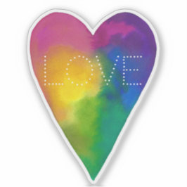 Levendige Waterverf Hart "Liefde" Sticker