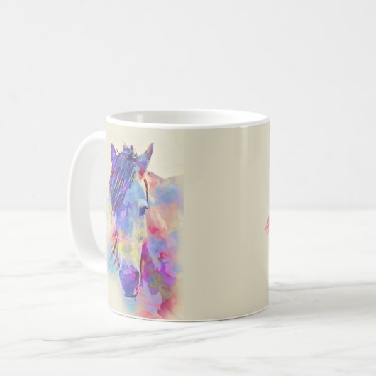 Levendige Waterverf Horse Art Mok (Voorkant links)