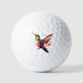 Levendige Waterverf Hummingbird Illustratie Golfballen (Voorkant)