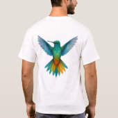 Levendige Waterverf Hummingbird in Flight T-shirt (Achterkant)