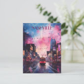 Levendige Waterverf in het centrum van Nashville Briefkaart (Staand voorkant)