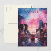 Levendige Waterverf in het centrum van Nashville Briefkaart (Voorkant / Achterkant)