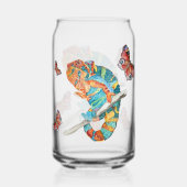 Levendige Waterverf Kameleon Blikvorm Glas (Achterkant)