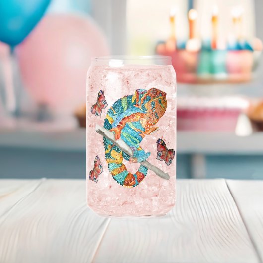 Levendige Waterverf Kameleon Blikvorm Glas (Insitu (Baby Shower))