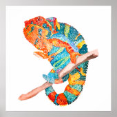 Levendige Waterverf Kameleon Poster (Voorkant)