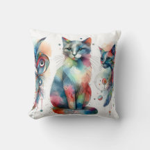 Levendige Waterverf Katten Sierkussennen