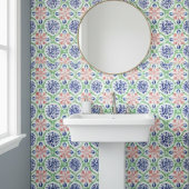 Levendige Waterverf Koraal Blauw Groen Patroon Tegeltje