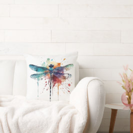 Levendige Waterverf libel Kussen