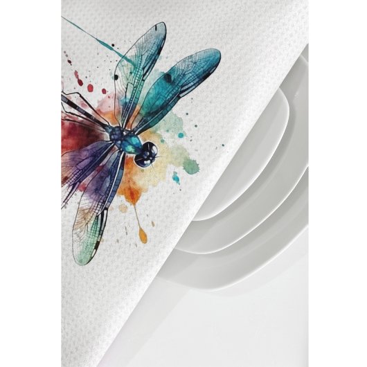 Levendige Waterverf libel Theedoek